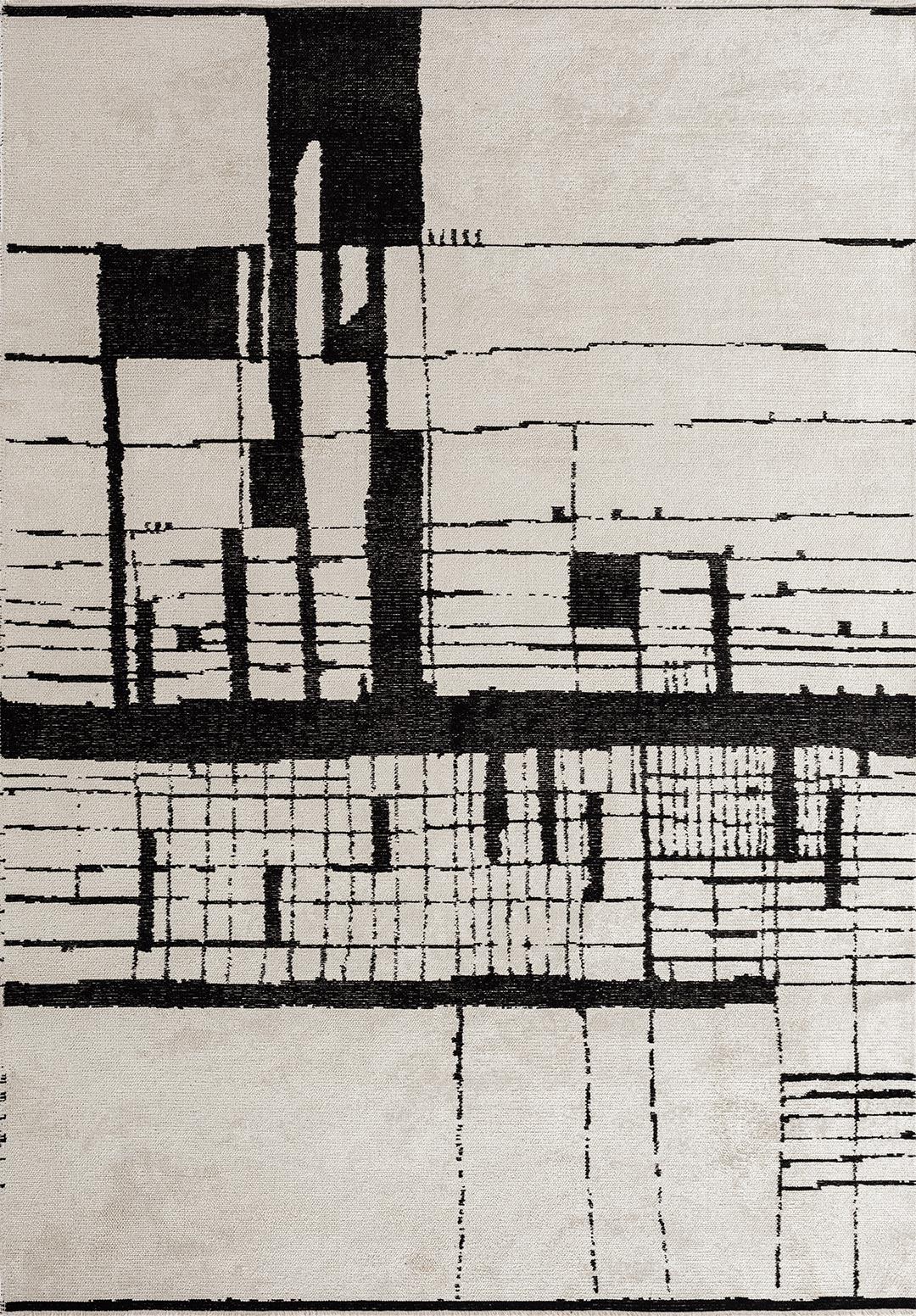 PEEL BLACK - ECRU RUG