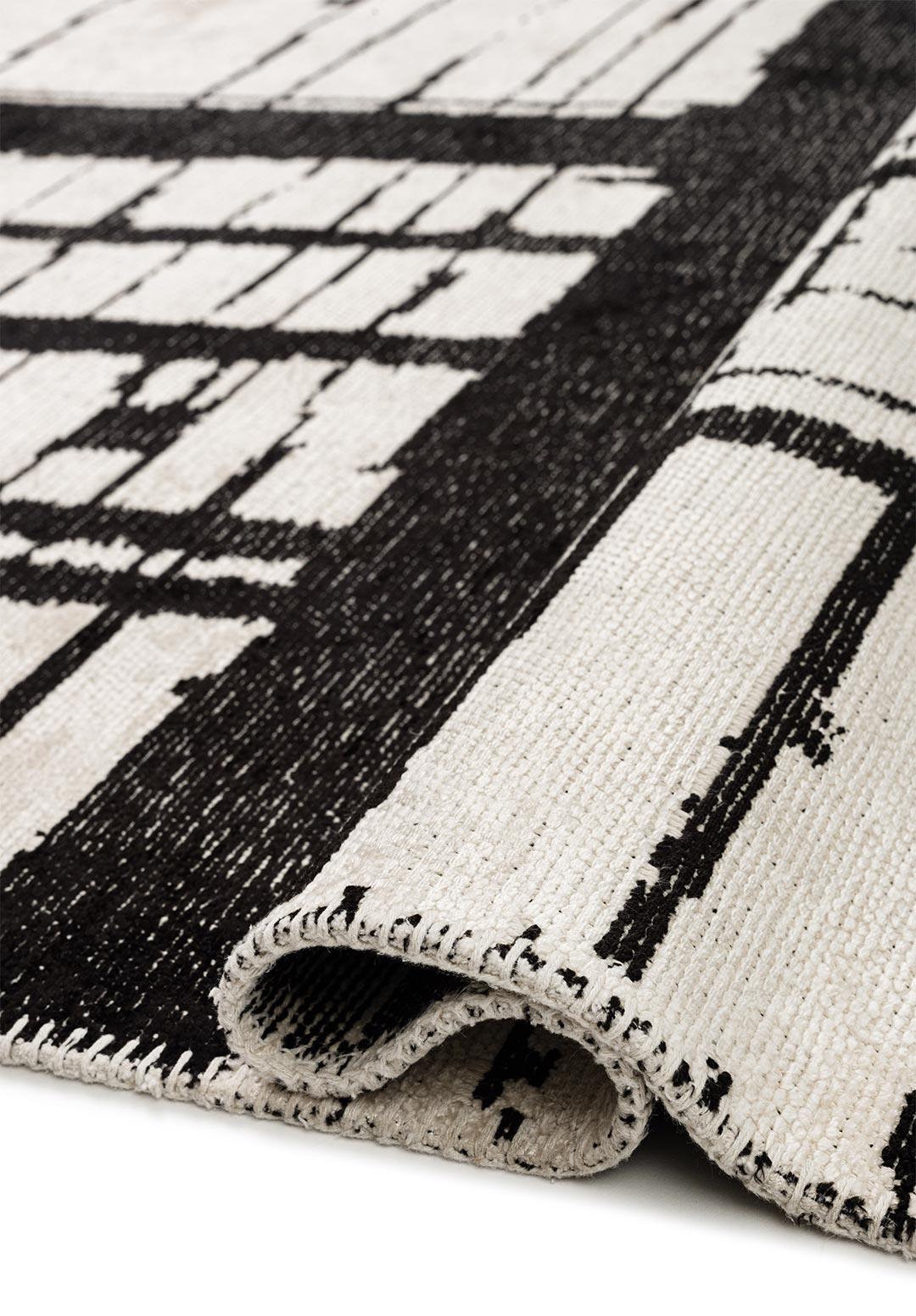 PEEL BLACK - ECRU RUG