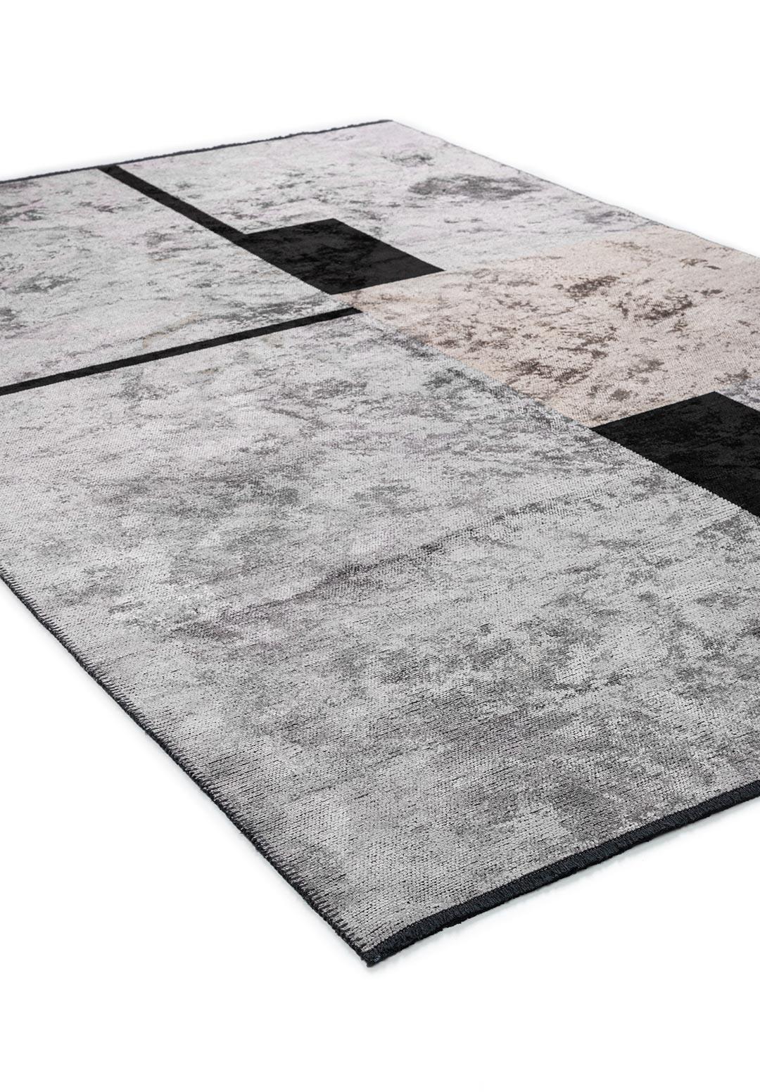 BLOCK BLACK - BEIGE - LIGHT GREY RUG