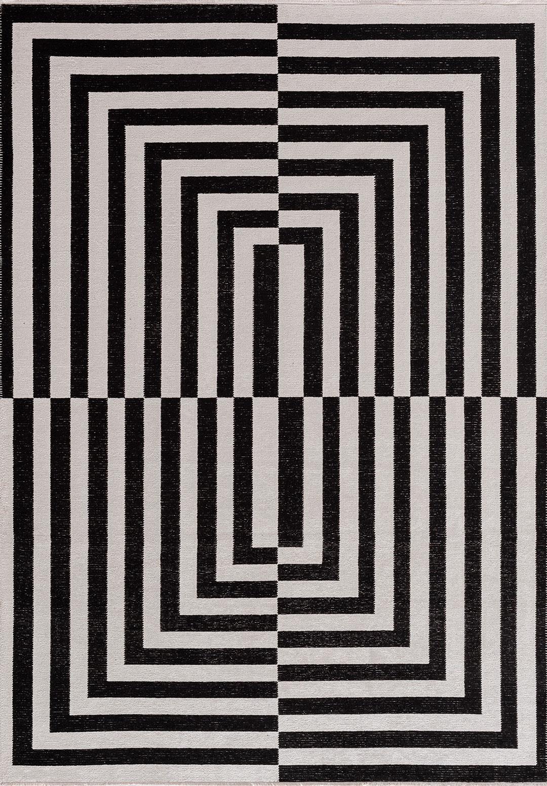 ENIGMA BLACK - ECRU RUG