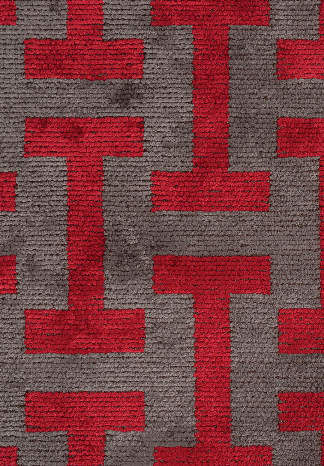 TIFFANY ANTHRACITE - RED RUG