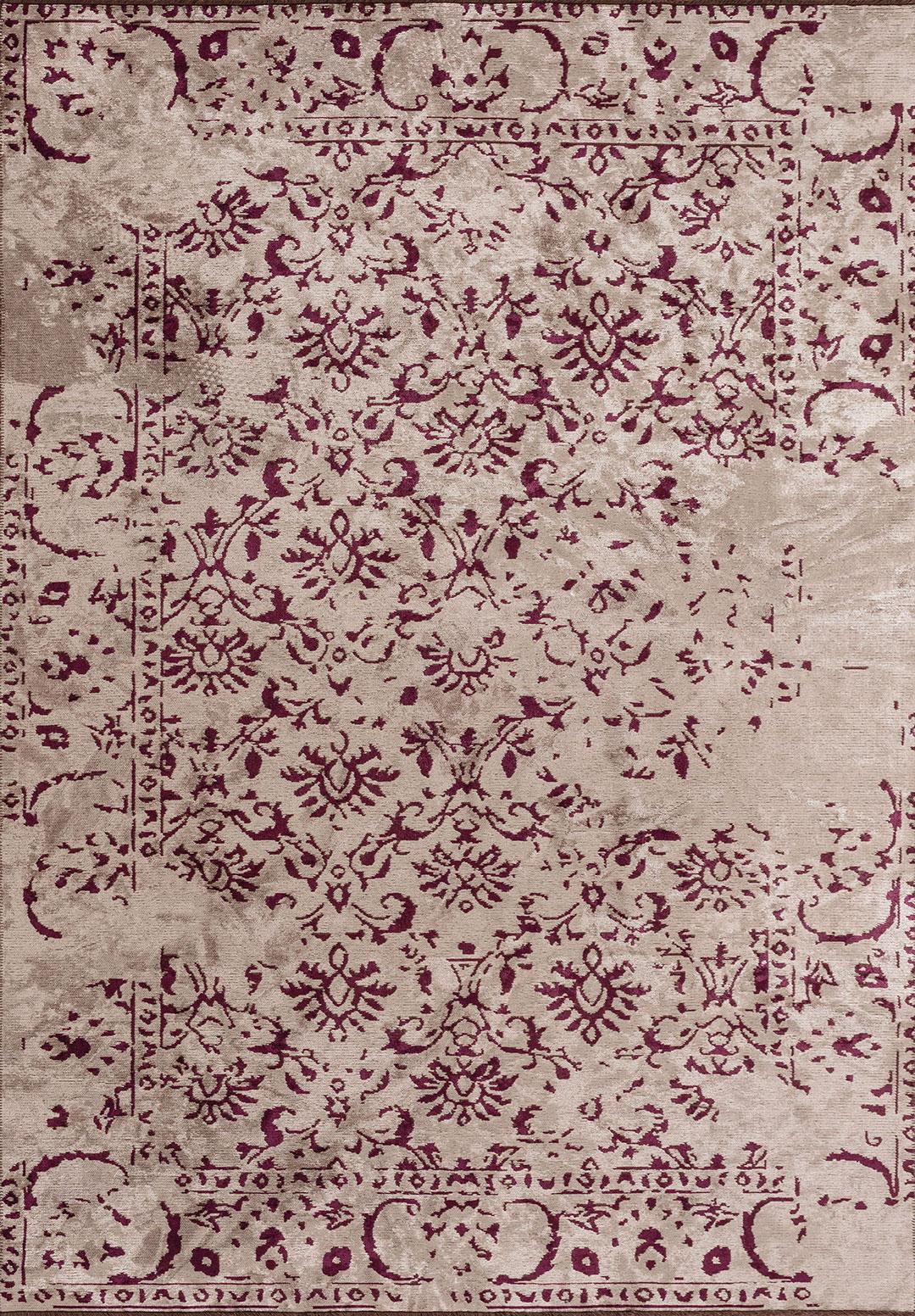 EMPERIA DARK DAMSON - LIGHT CREAM RUG