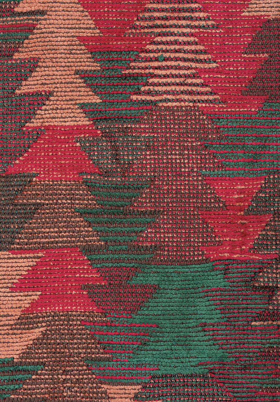 CLAN AÇIK MERCAN - FUŞYA - KOYU YEŞİL HALI