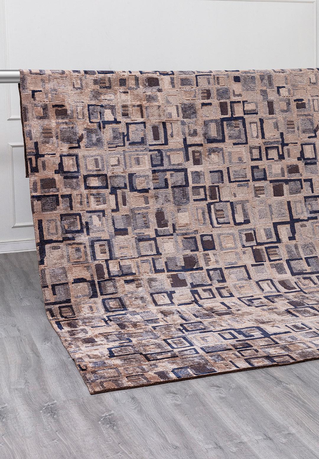 TRIBE BUZ MAVİSİ - KOYU LACİVERT - AÇIK KREM HALI