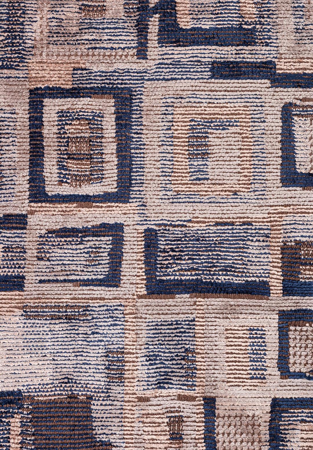 TRIBE BUZ MAVİSİ - KOYU LACİVERT - AÇIK KREM HALI