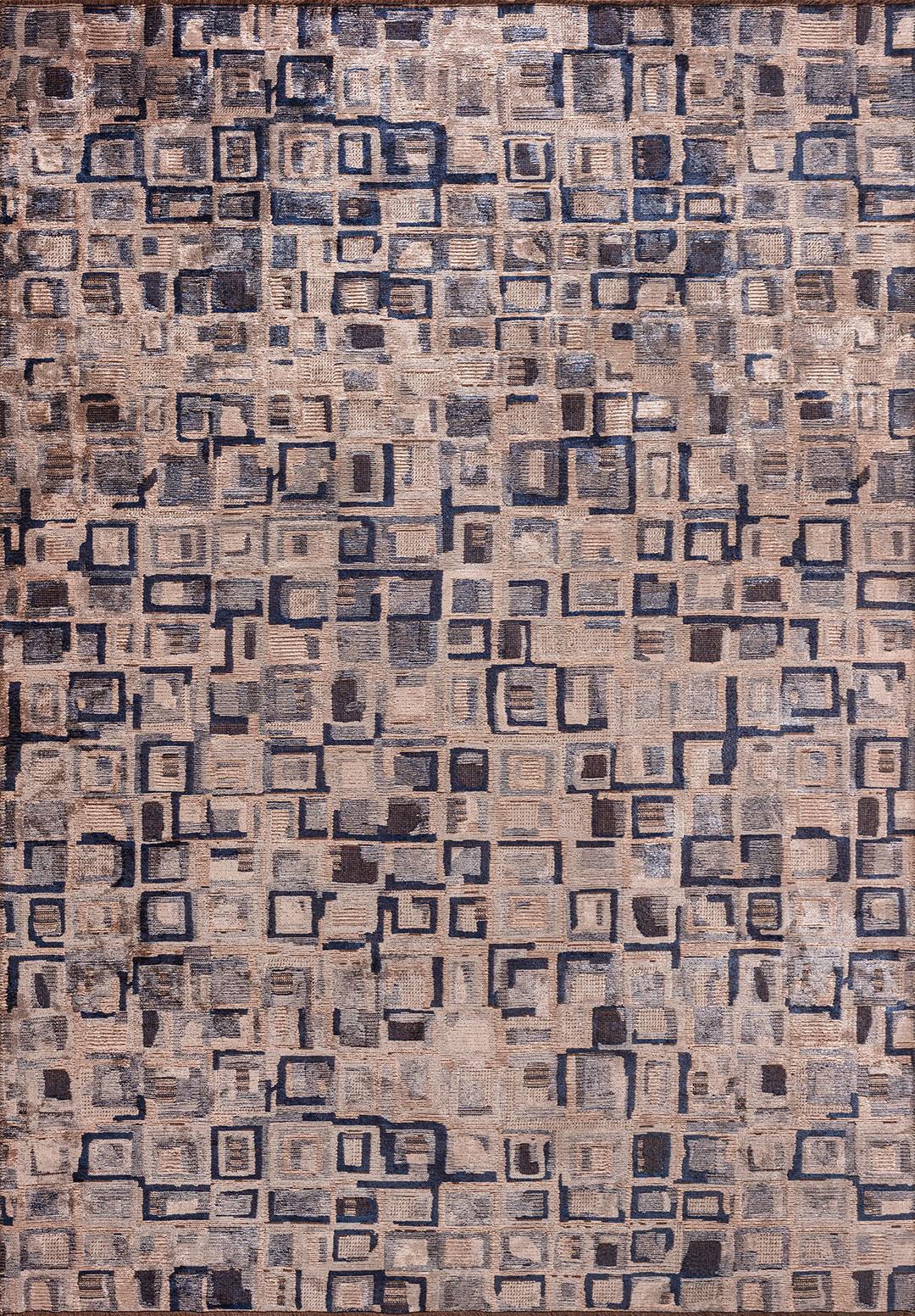 TRIBE BUZ MAVİSİ - KOYU LACİVERT - AÇIK KREM HALI