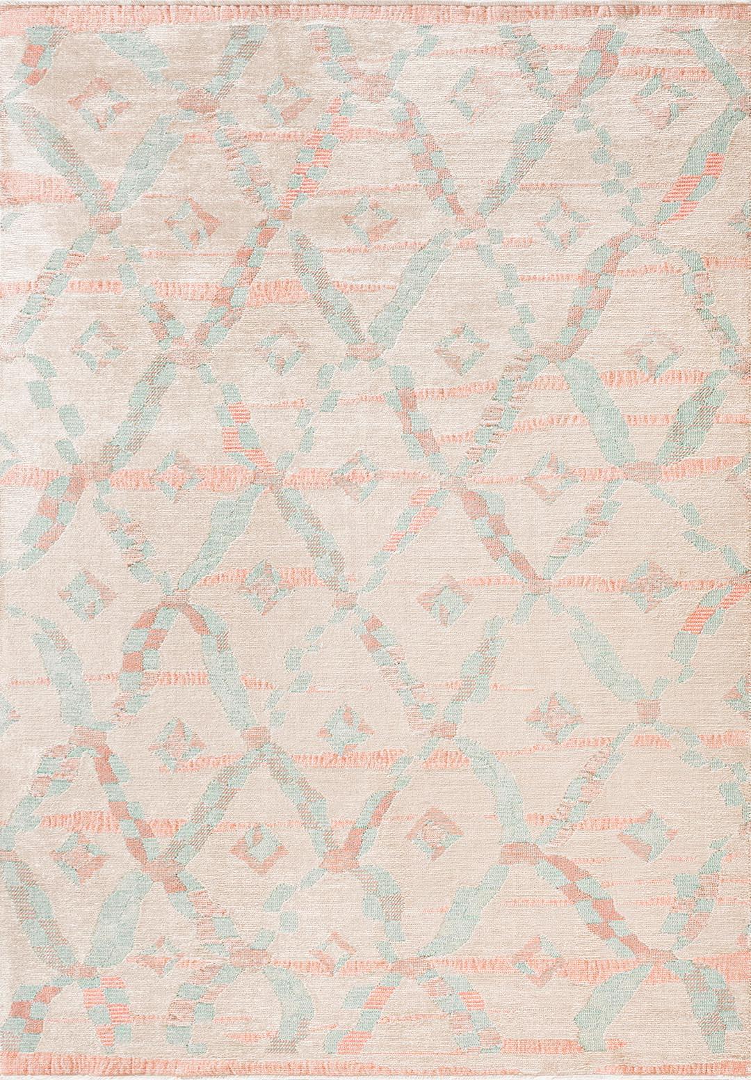 JASMINE NİL YEŞİLİ - KREM - AÇIK MERCAN HALI