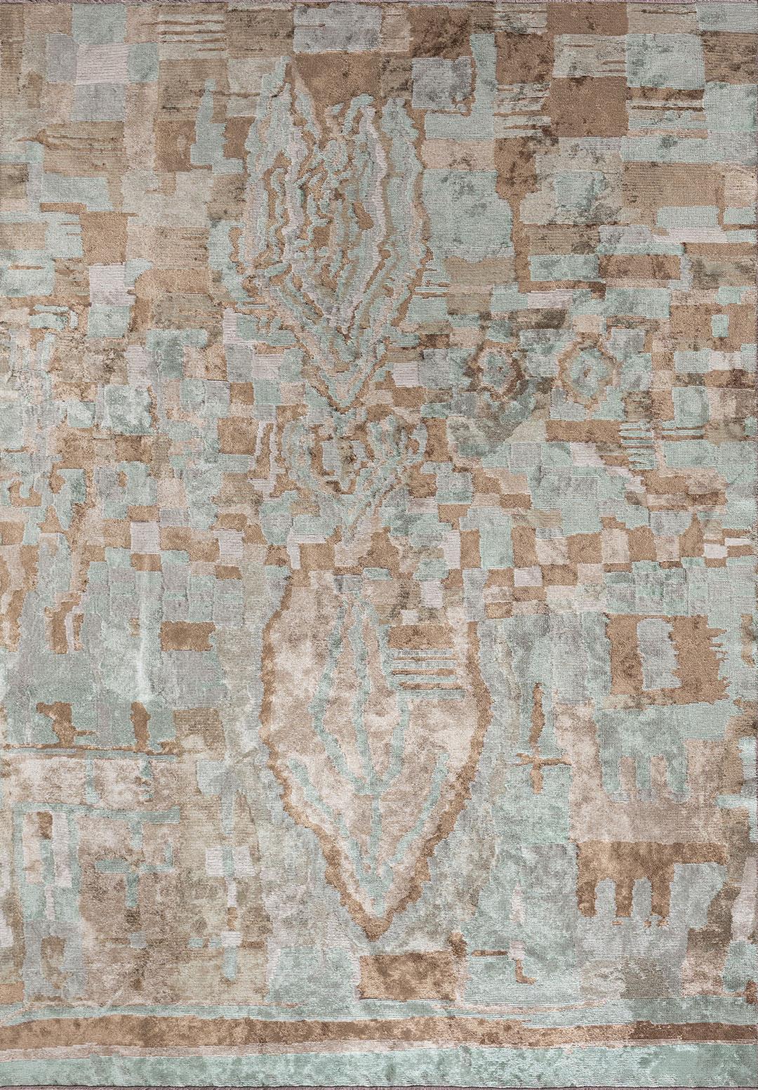 FOSSIL VİZON - AÇIK KREM - NİL YEŞİLİ HALI