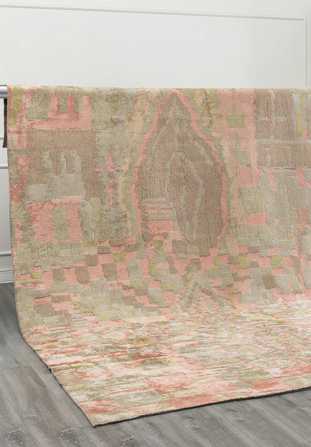 FOSSIL AÇIK MERCAN - ZEYTİN YEŞİLİ - BEJ HALI