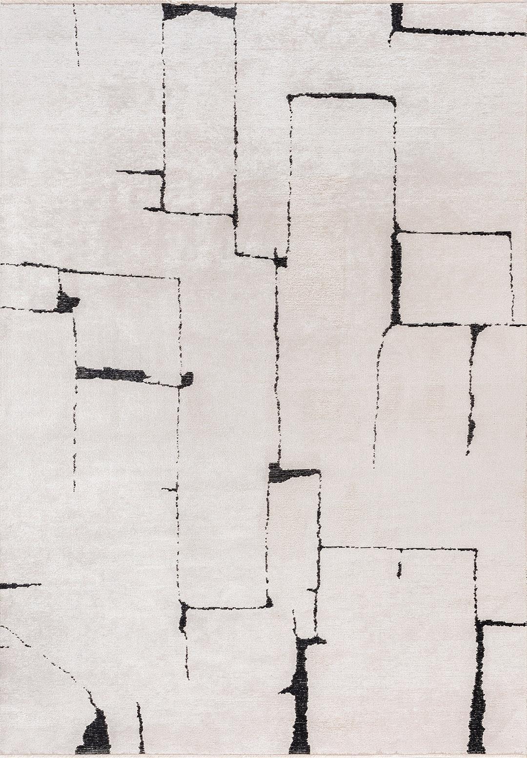 TRACE BLACK - ECRU RUG