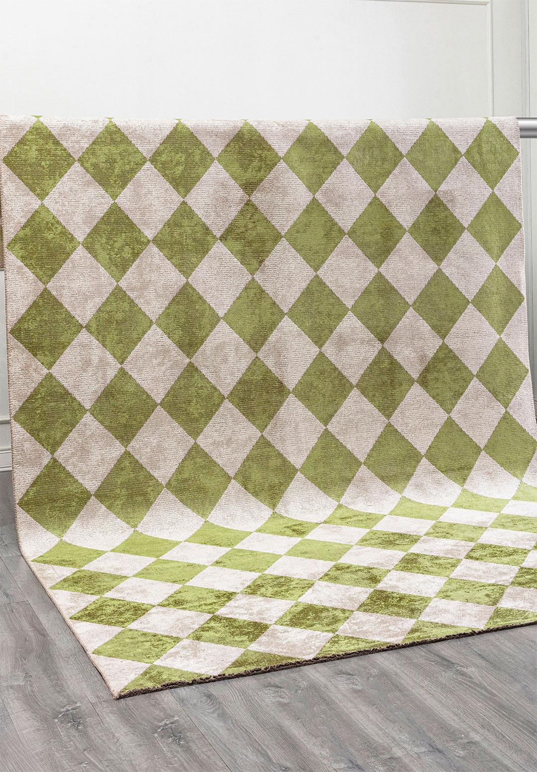 RETRO GREEN - LIGHT CREAM RUG