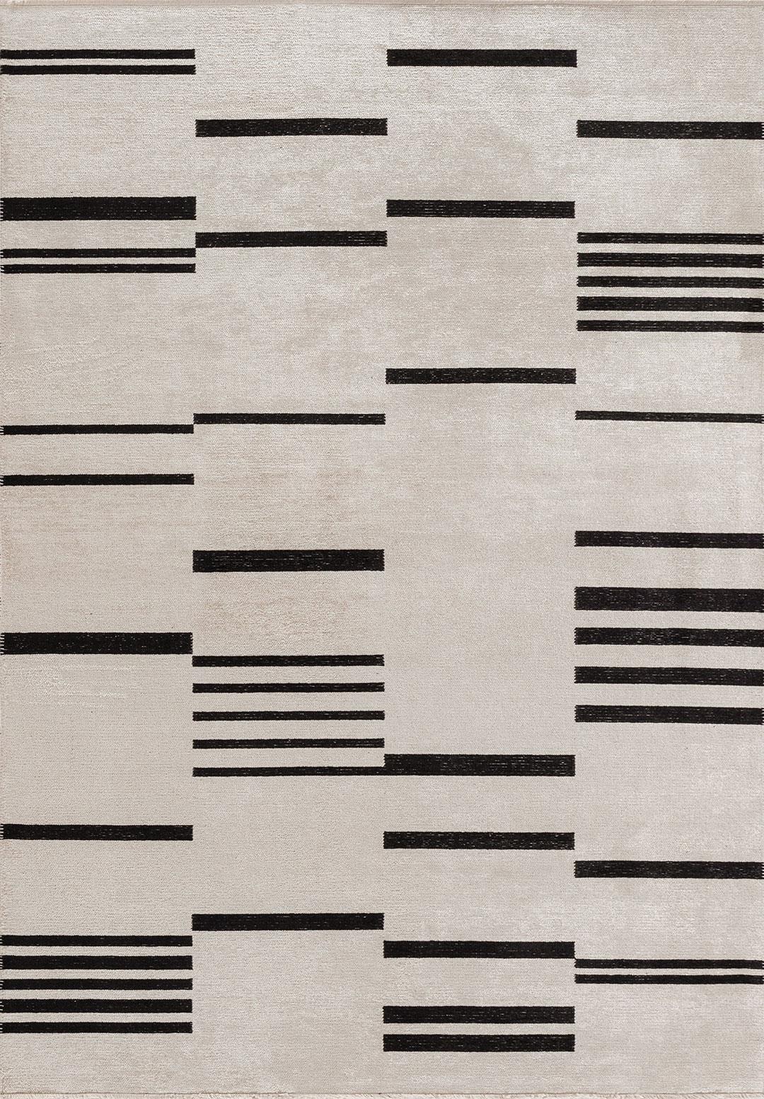 STEP BLACK - ECRU RUG