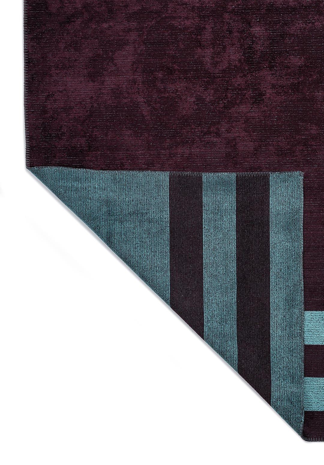 BAND DARK BURGUNDY - TURQUOISE RUG