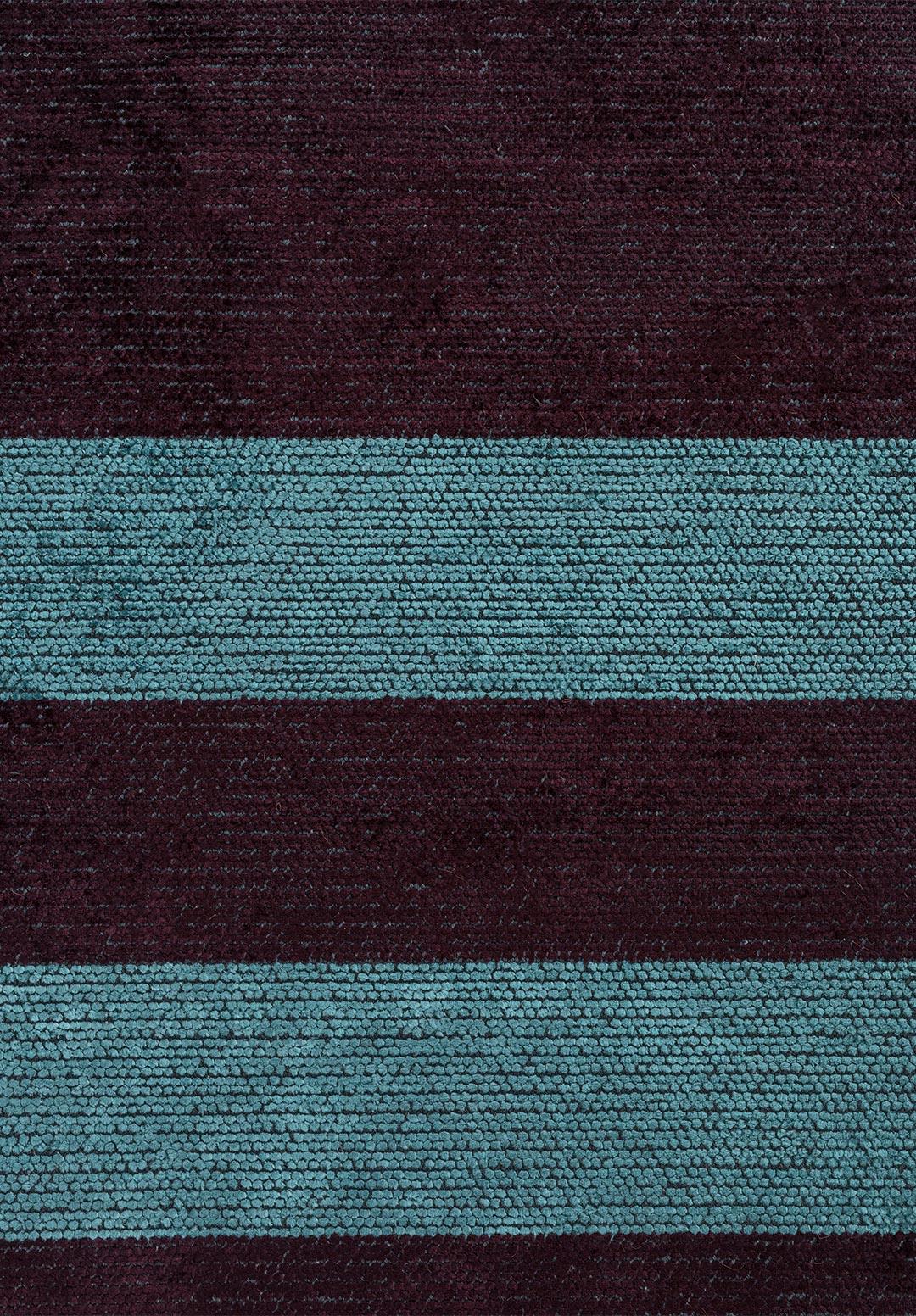 BAND DARK BURGUNDY - TURQUOISE RUG