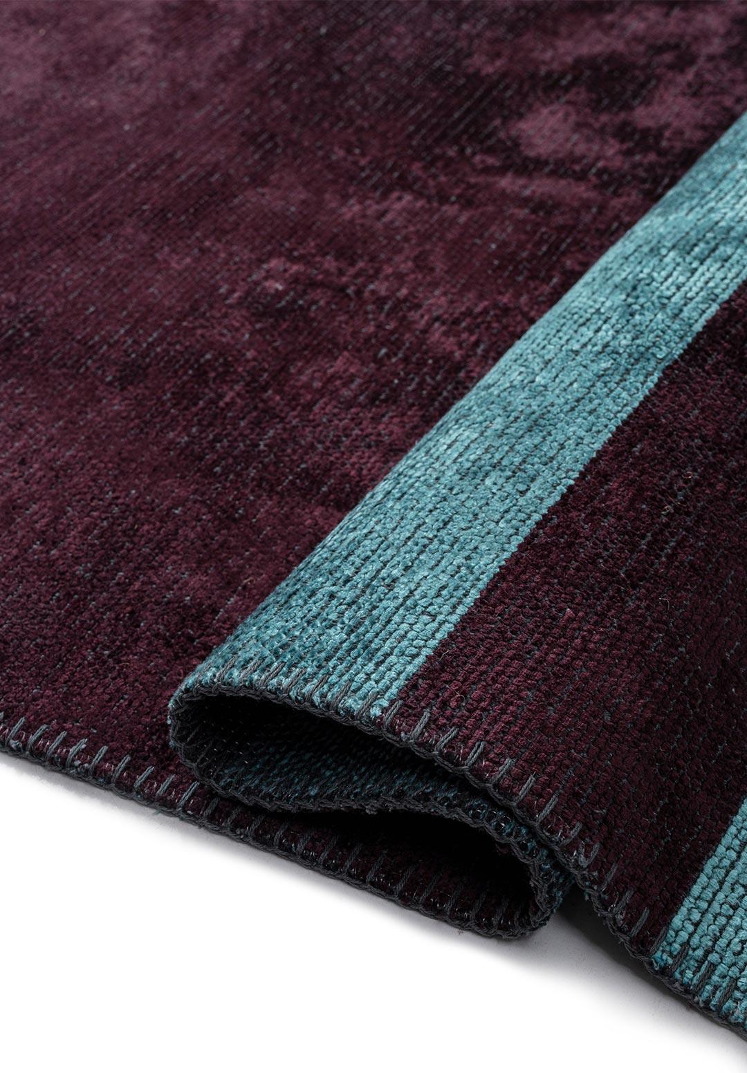 BAND DARK BURGUNDY - TURQUOISE RUG
