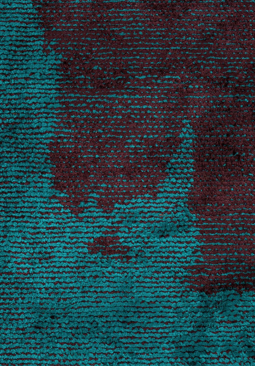 COAST DARK TURQUOISE - DARK BURGUNDY RUG