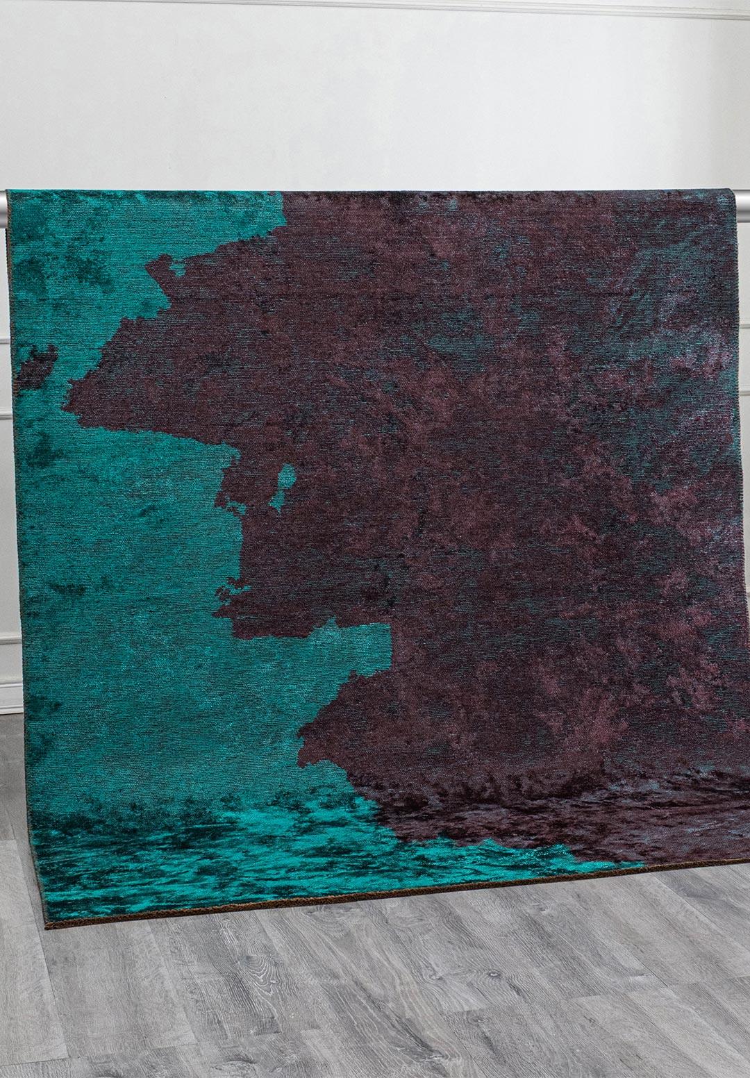COAST DARK TURQUOISE - DARK BURGUNDY RUG