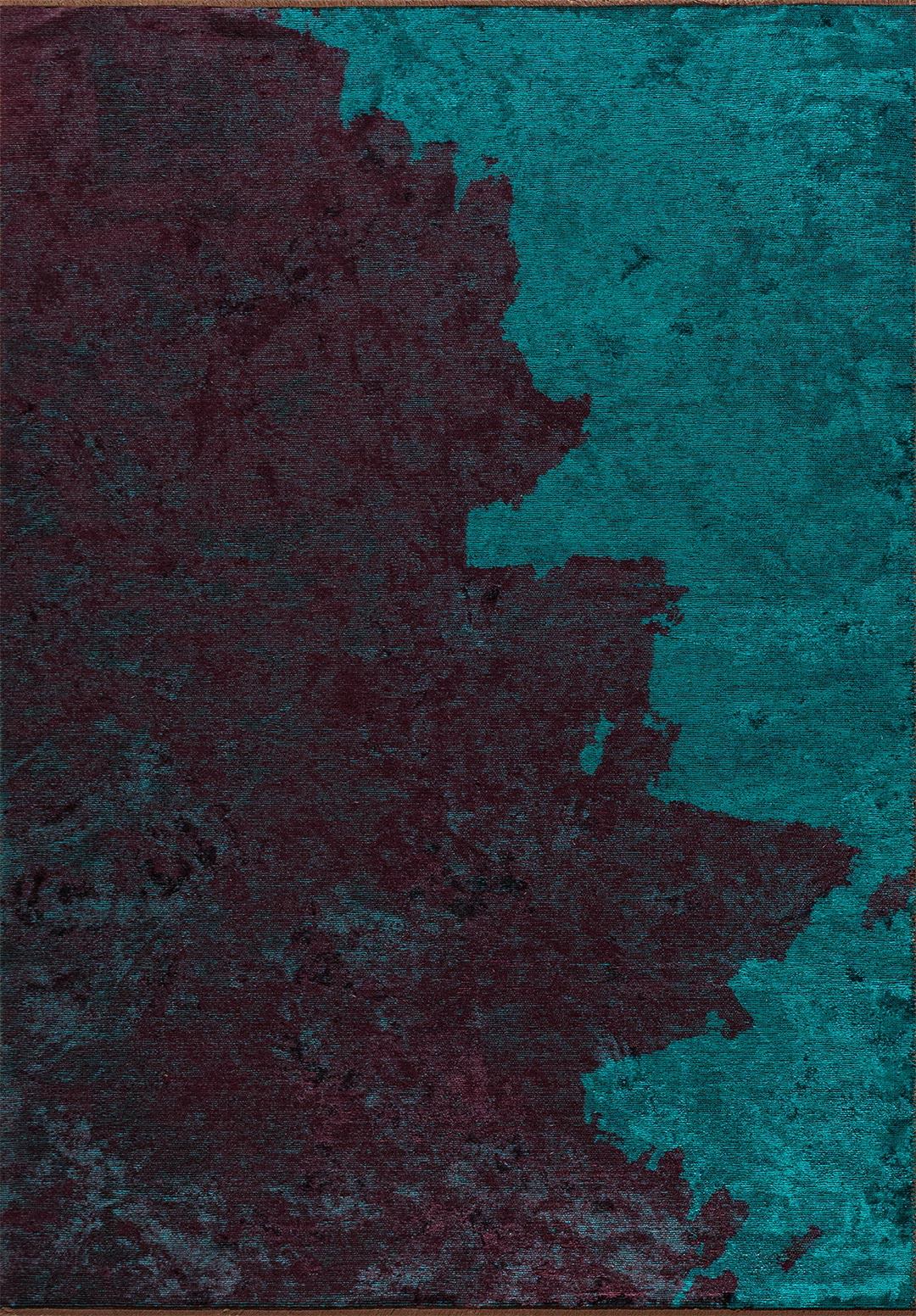 COAST DARK TURQUOISE - DARK BURGUNDY RUG