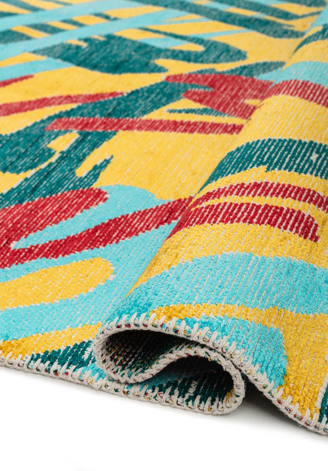 CARNIVAL RED - TURQUOISE - DARK TURQUOISE - YELLOW RUG