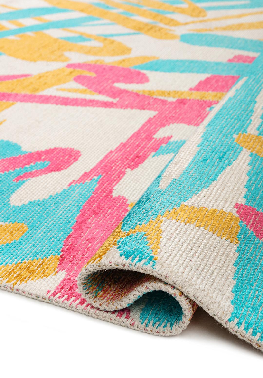 CARNIVAL PINK - TURQUOISE - GOLD - ECRU RUG