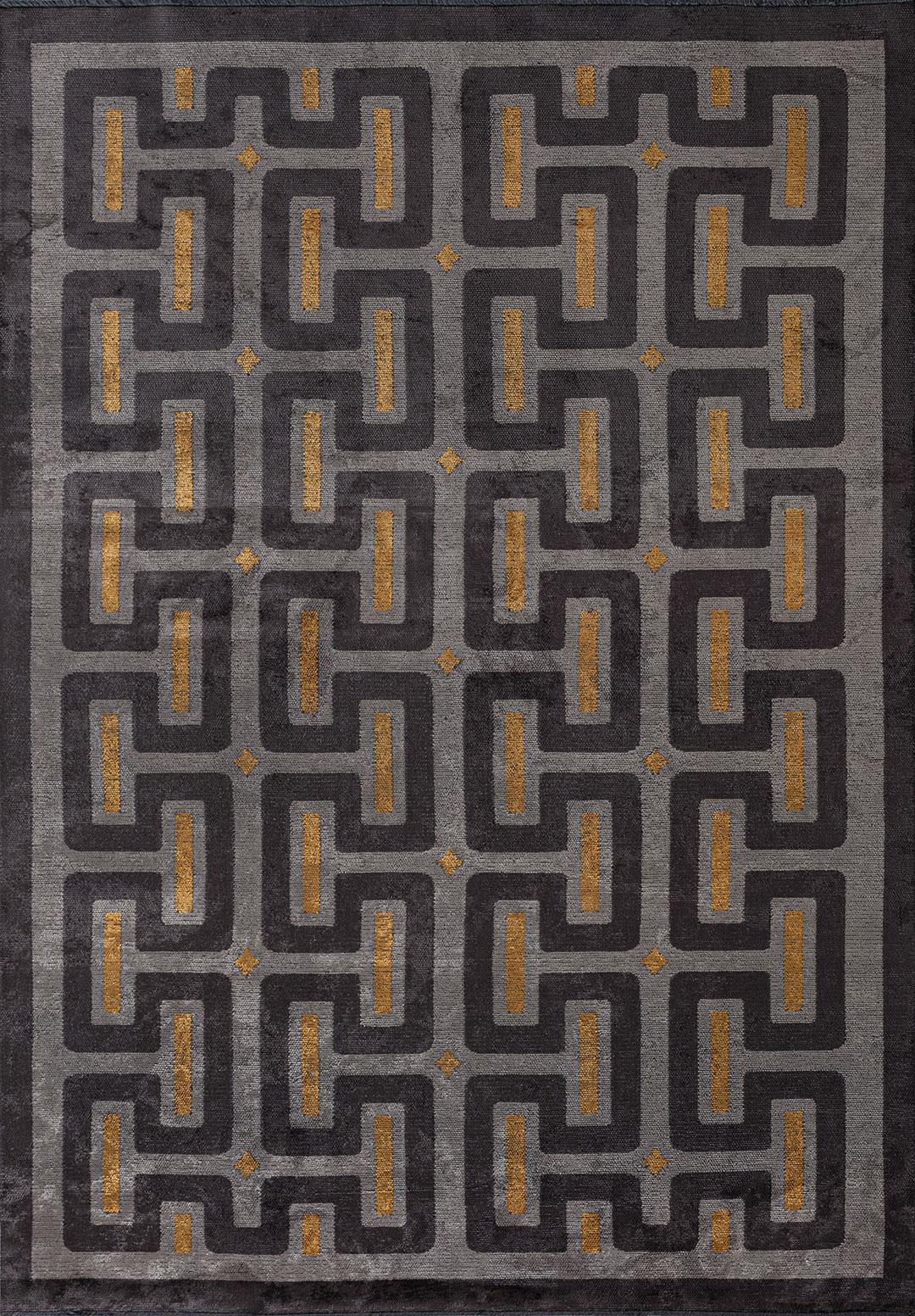 CHARM GREY - CHARCOAL - MUSTARD RUG