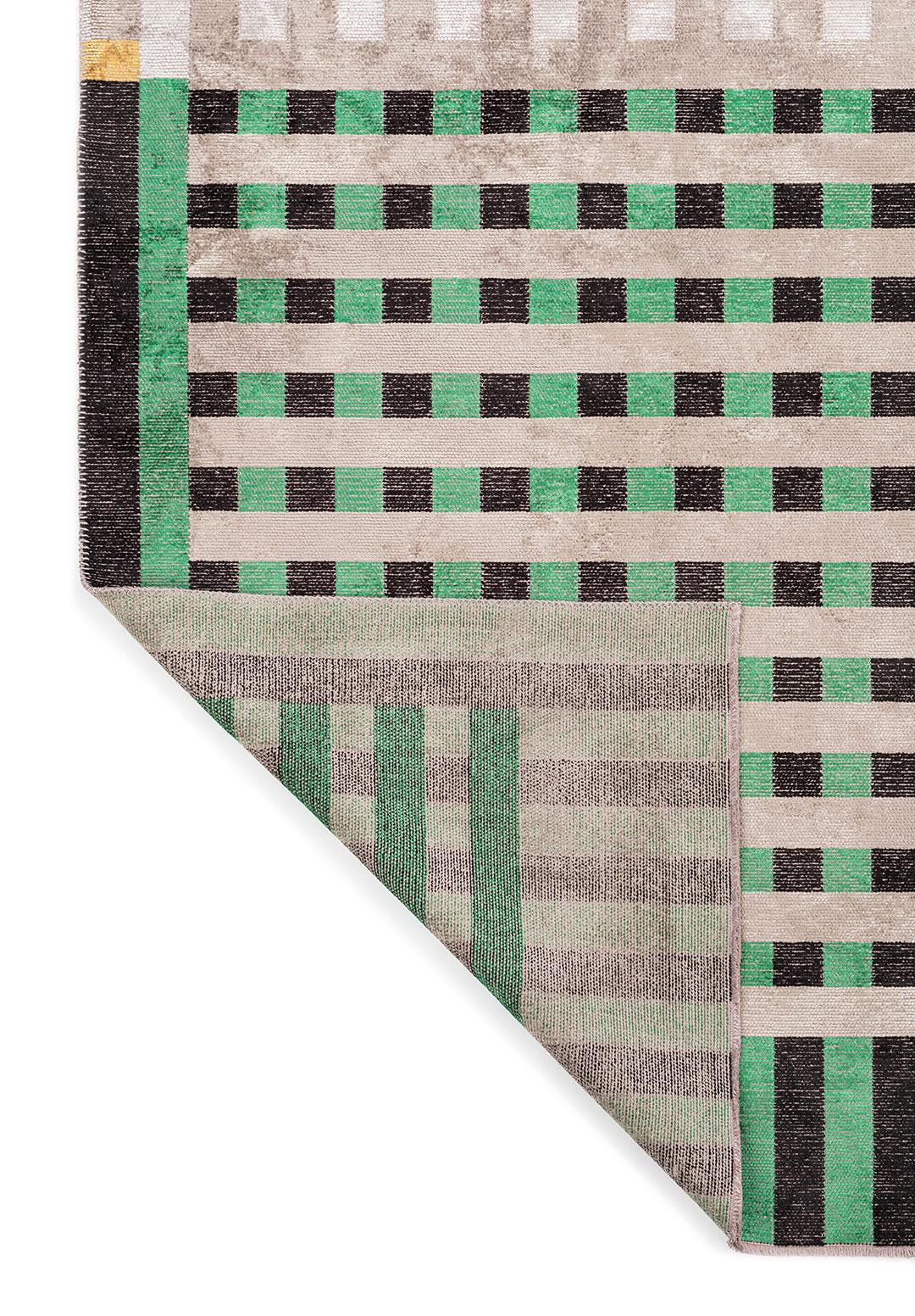 DECO BLACK - NOUGAT - GRASS GREEN - GOLD - BONE RUG