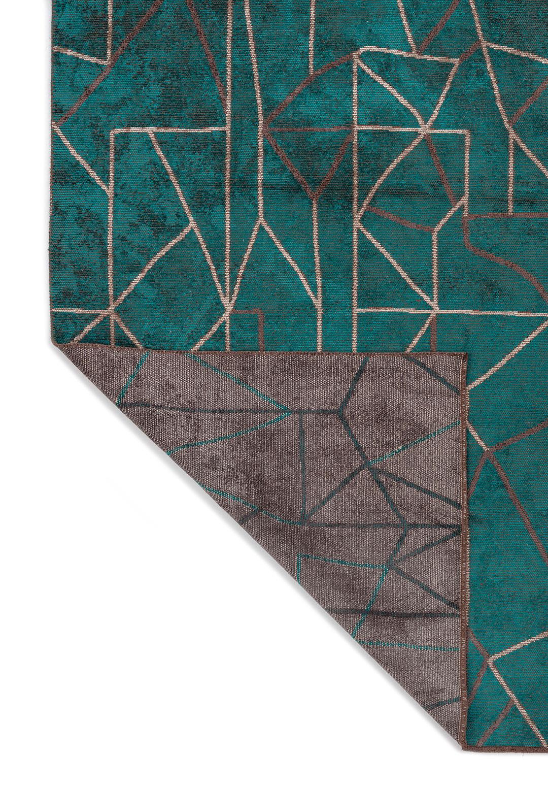 DELTA GREY - CHARCOAL - DARK TURQUOISE RUG
