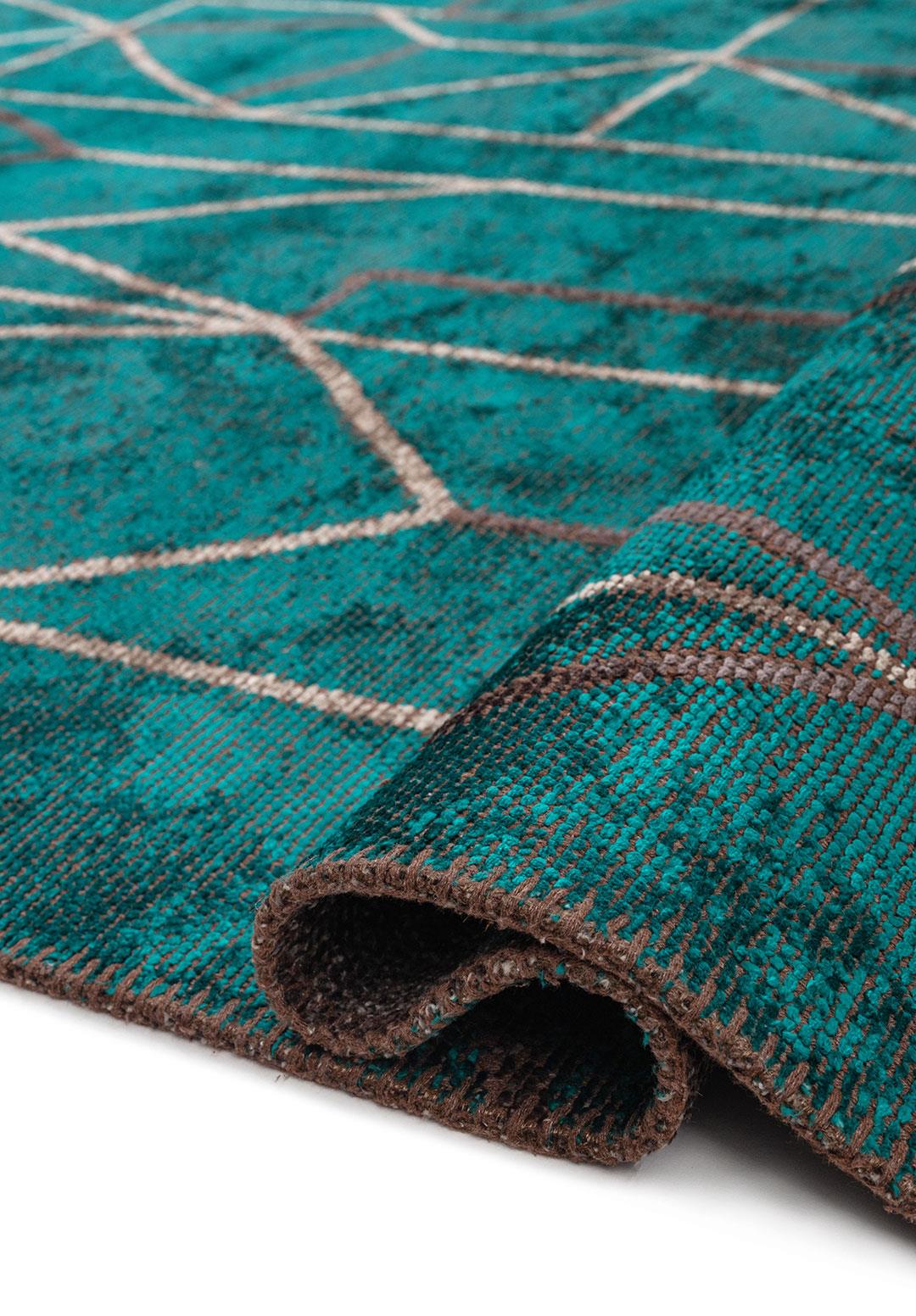 DELTA GREY - CHARCOAL - DARK TURQUOISE RUG