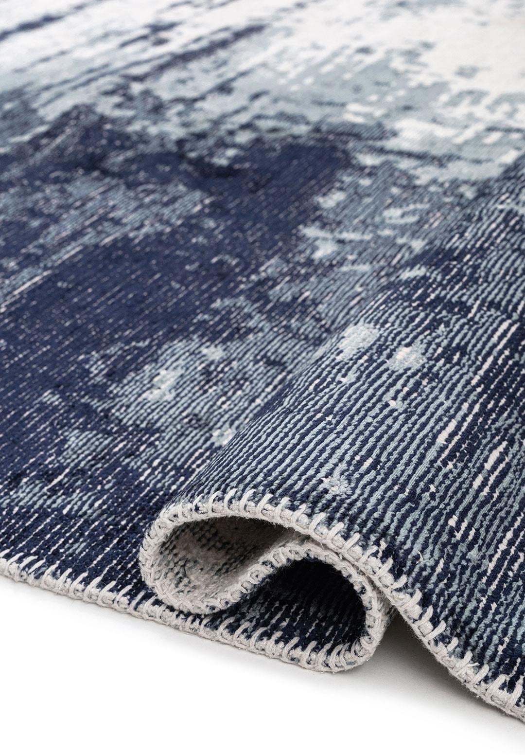 BLAZE DARK NAVY - BLUE - ECRU RUG
