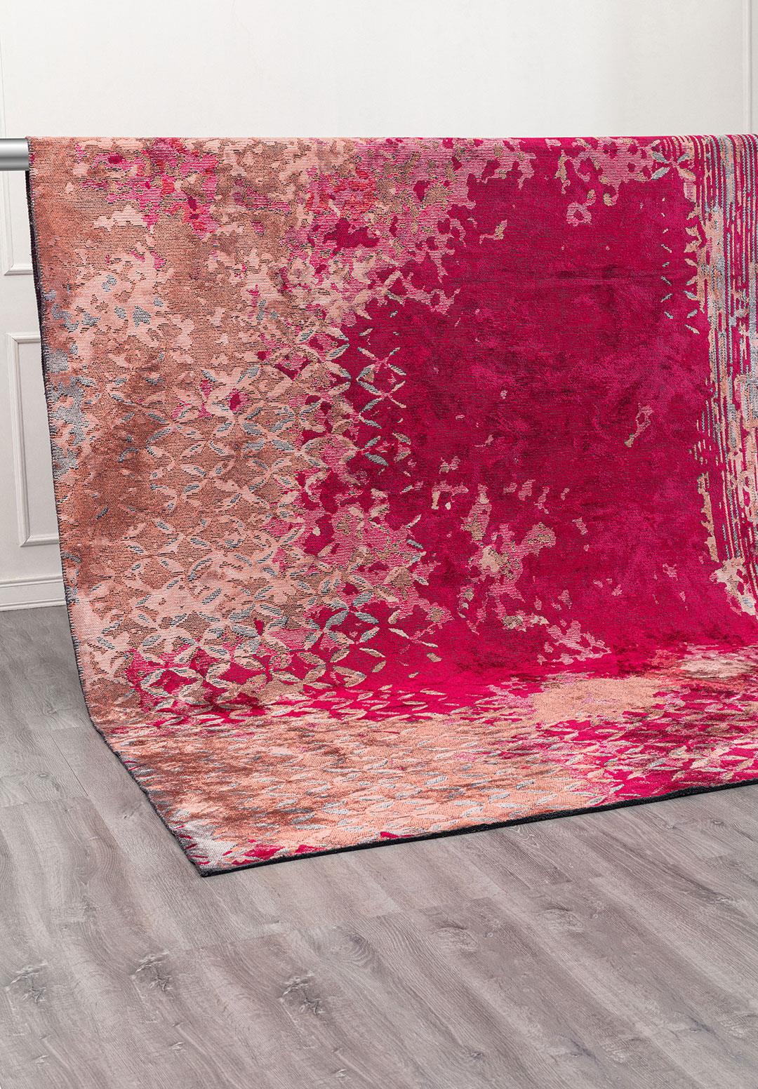 BLOOM MAGENTA - CORAL - LIGHT GREY RUG