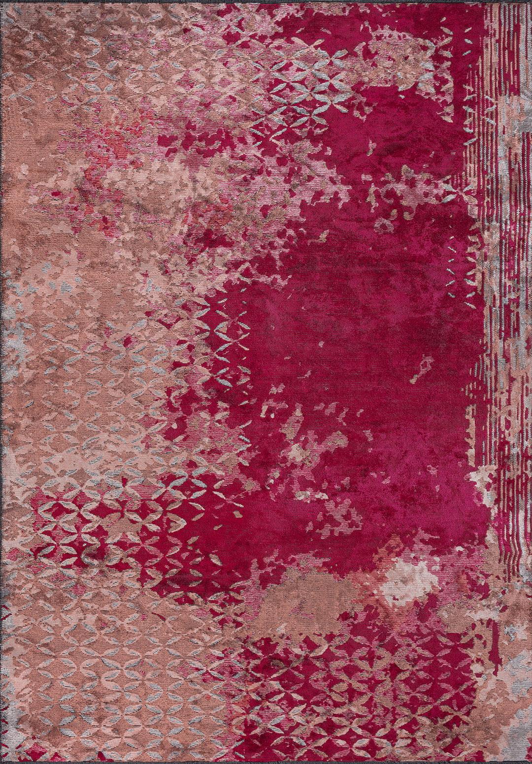 BLOOM MAGENTA - CORAL - LIGHT GREY RUG