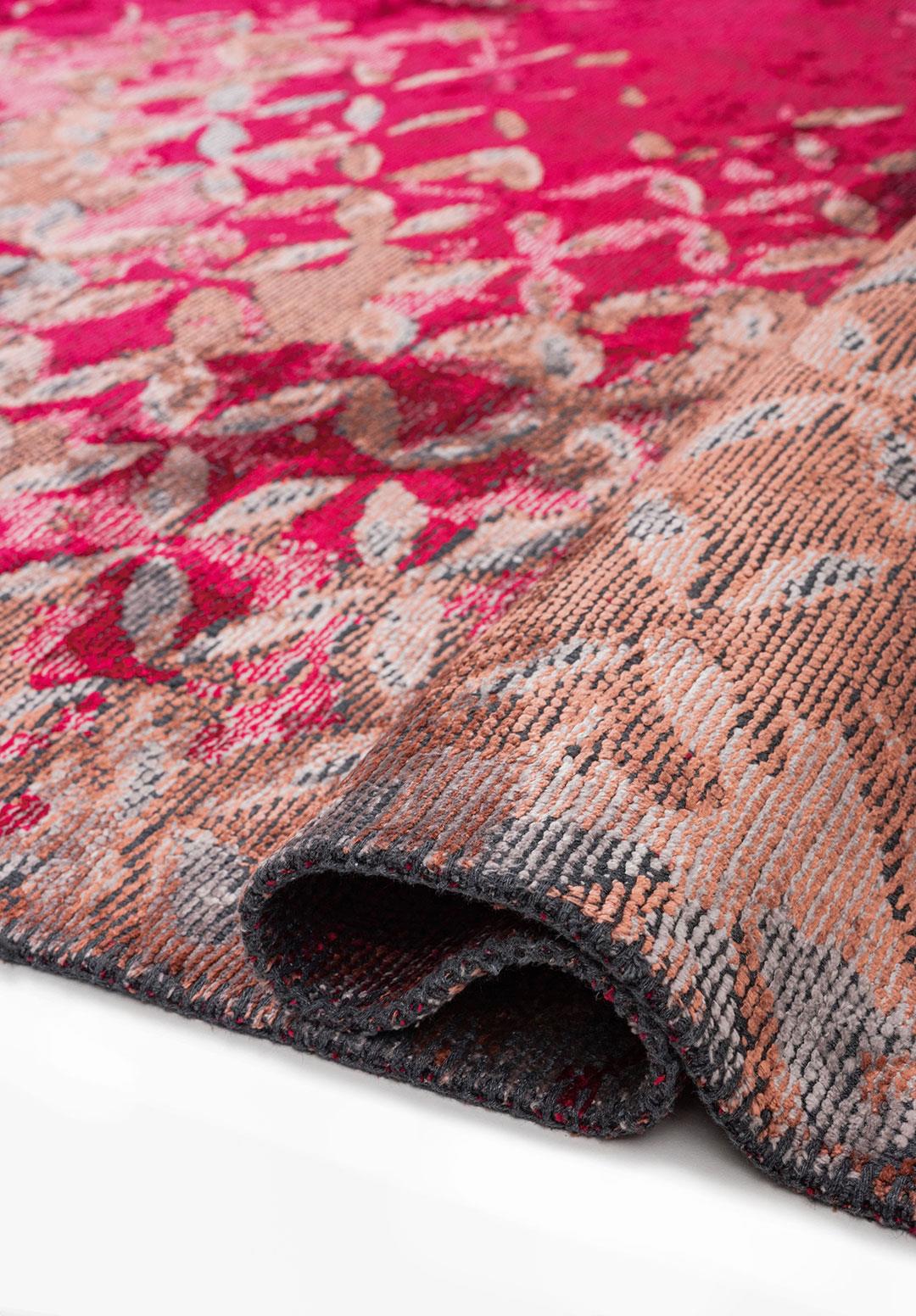 BLOOM MAGENTA - CORAL - LIGHT GREY RUG