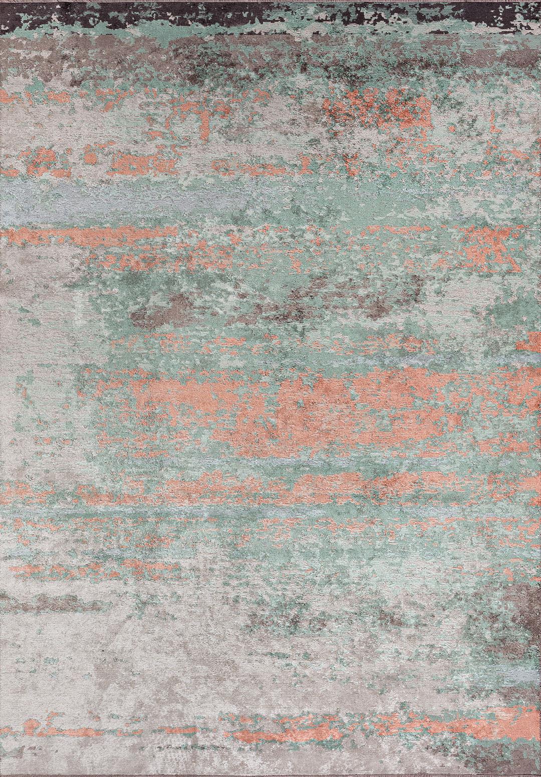OASIS DARK GREY - CHARCOAL - LIGHT CORAL - ICE BLUE - RIVER GREEN - LIGHT CREAM RUG