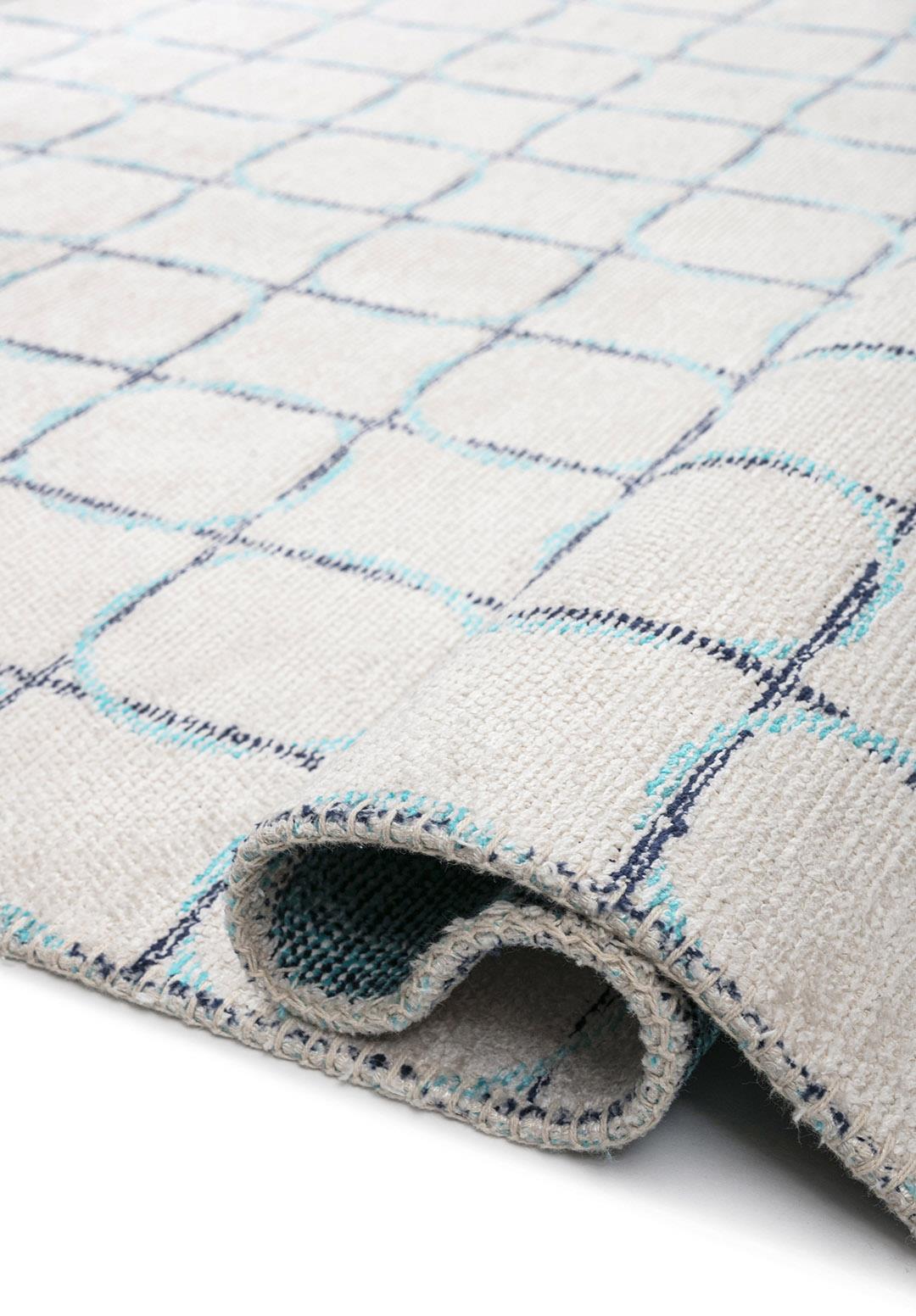 EQUINOX DARK NAVY - TURQUOISE - ECRU RUG