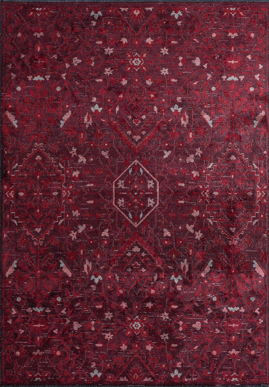 FLEUR STONE - RED - CHERRY RUG