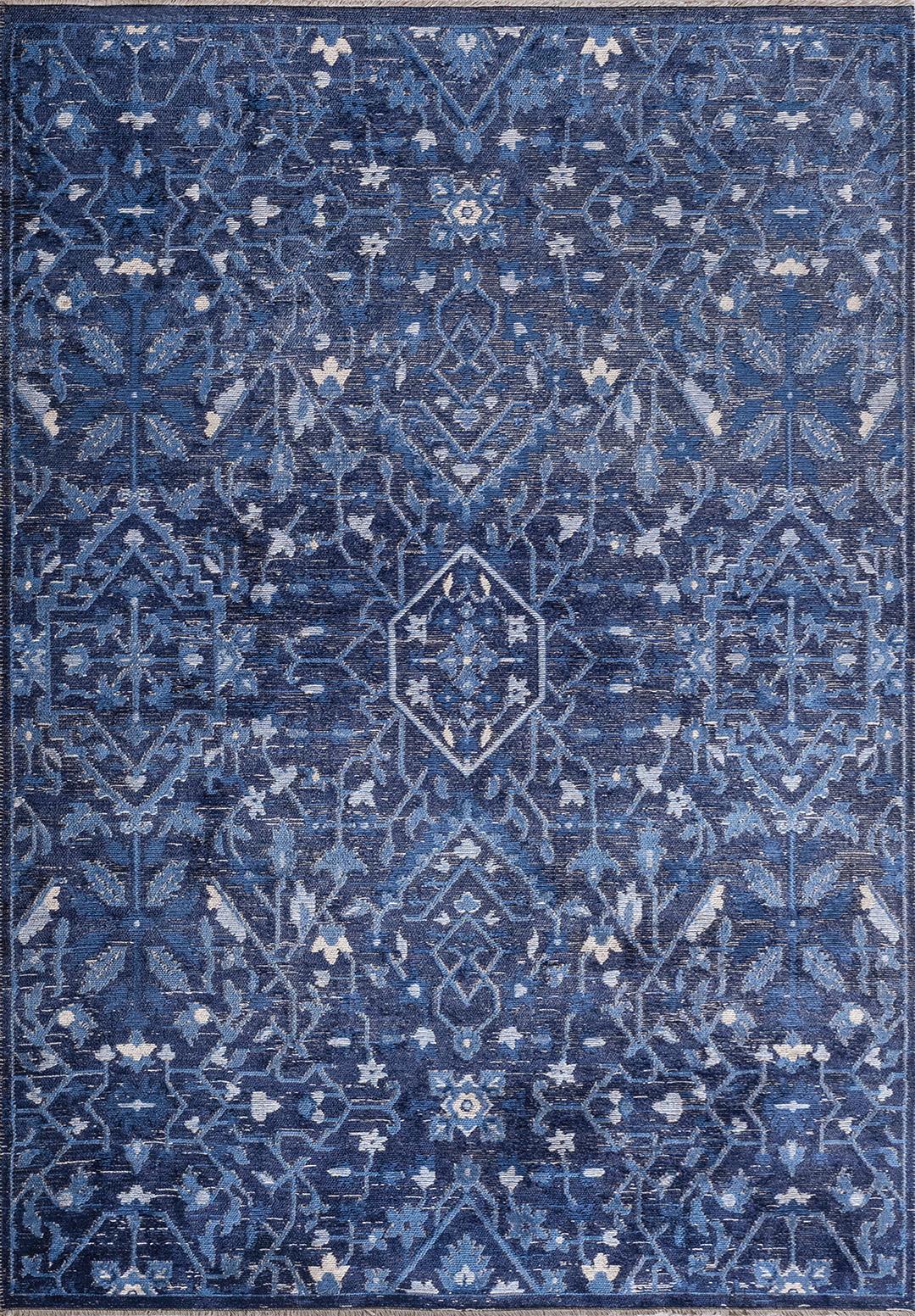 FLEUR STONE - NAVY BLUE - DARK NAVY RUG