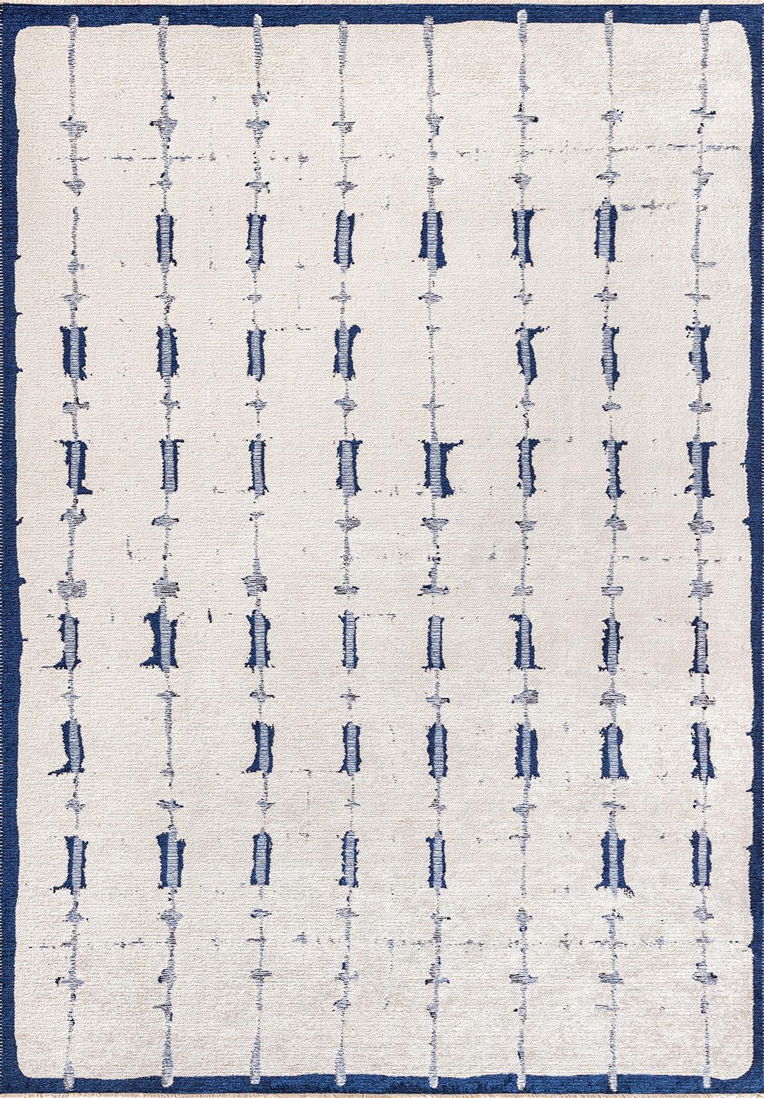 MAYA KOYU LACİVERT - LACİVERT - BEYAZ HALI