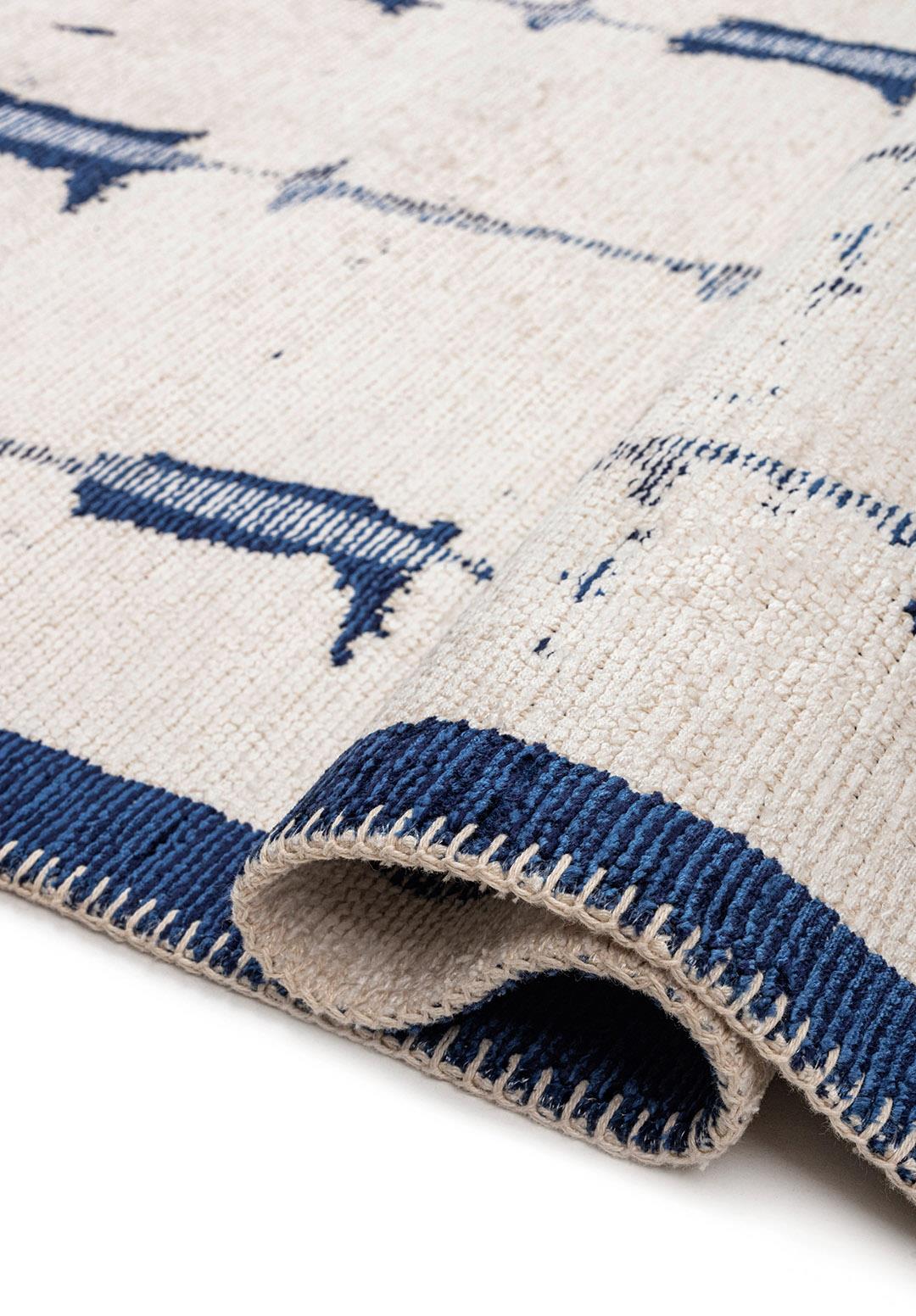 MAYA KOYU LACİVERT - LACİVERT - BEYAZ HALI