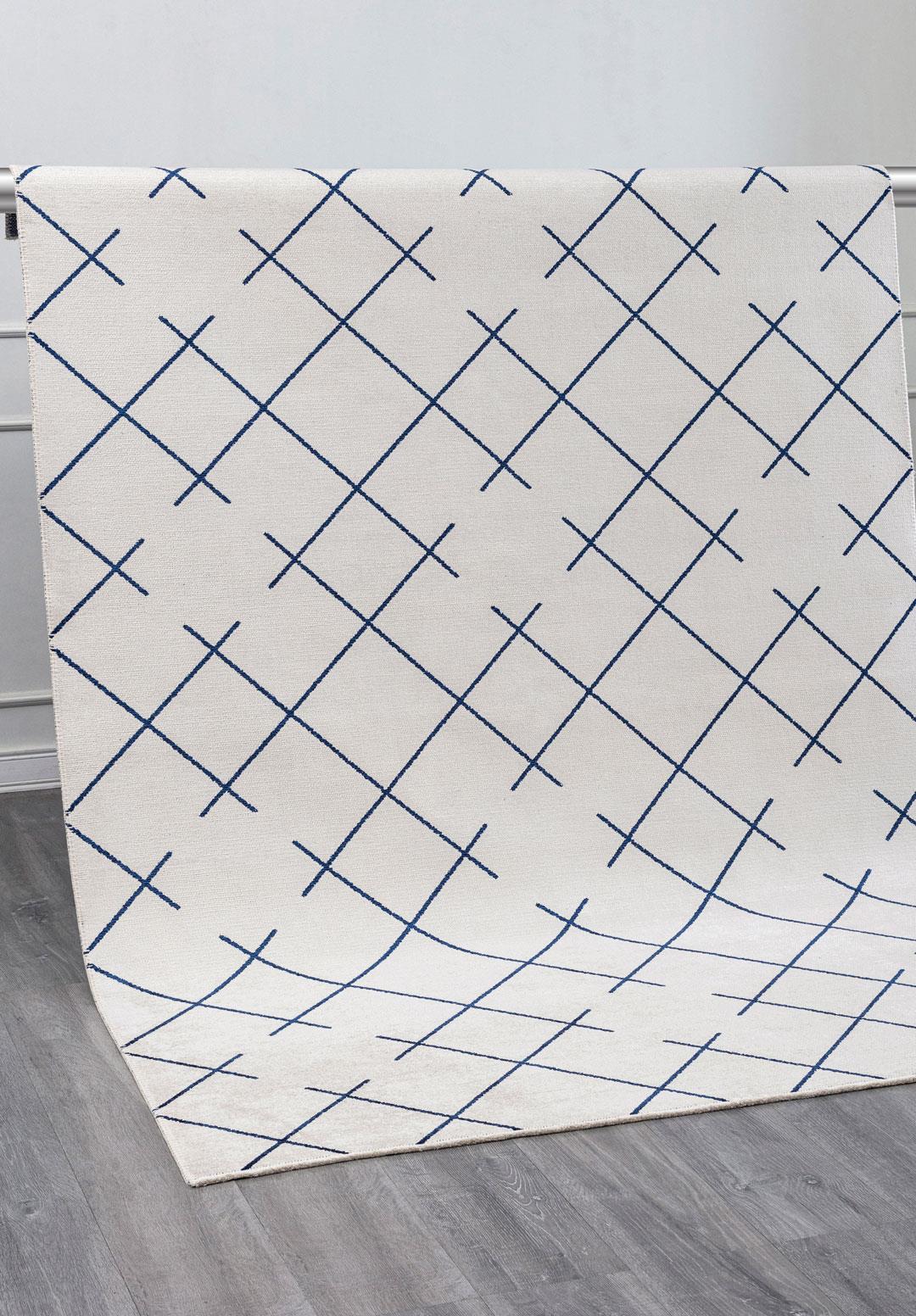 FUSE NAVY BLUE - DARK NAVY - ECRU RUG