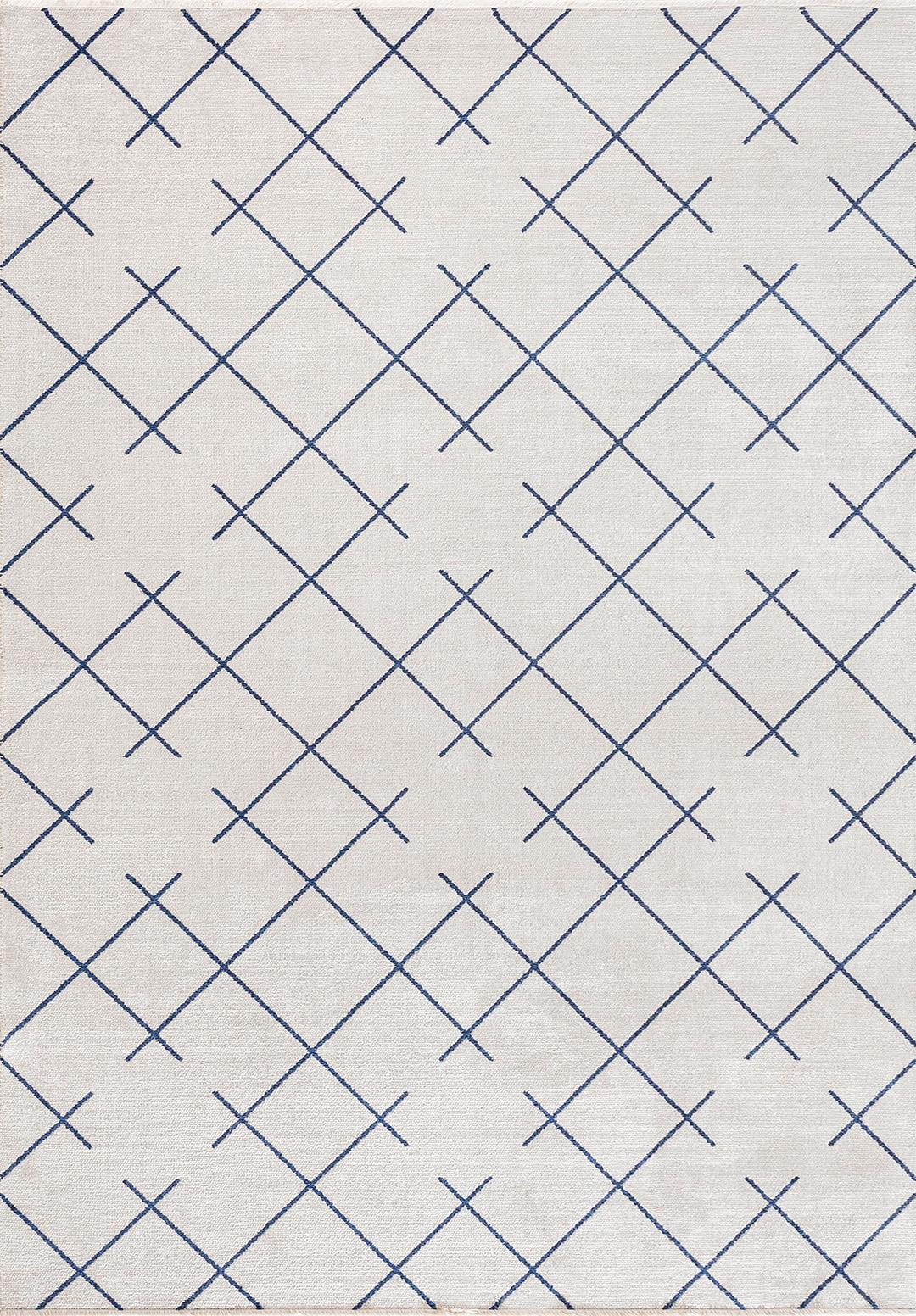 FUSE NAVY BLUE - DARK NAVY - ECRU RUG