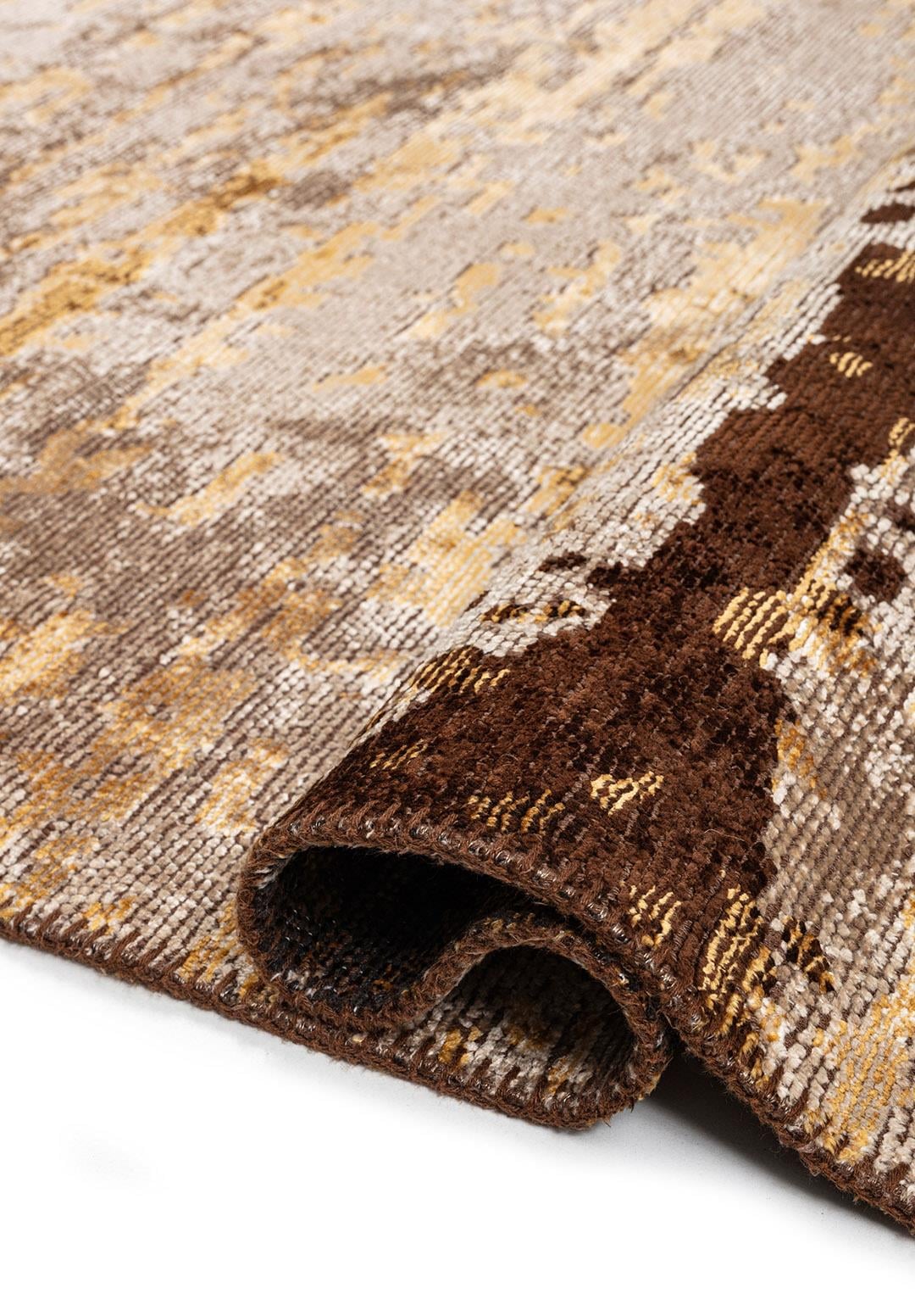 DUSK KOYU KAHVE - GOLD - KREM HALI