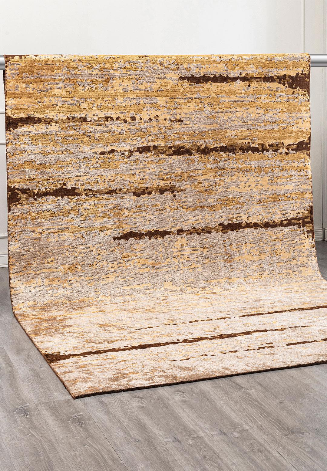 DUSK KOYU KAHVE - GOLD - KREM HALI