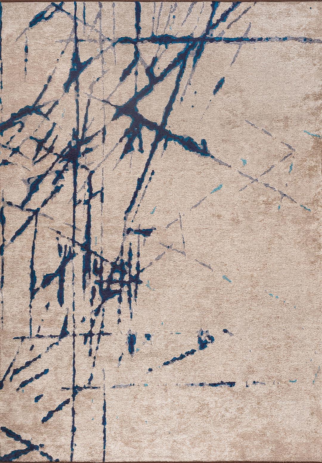 CRACK CREAM - CYAN - DARK NAVY RUG