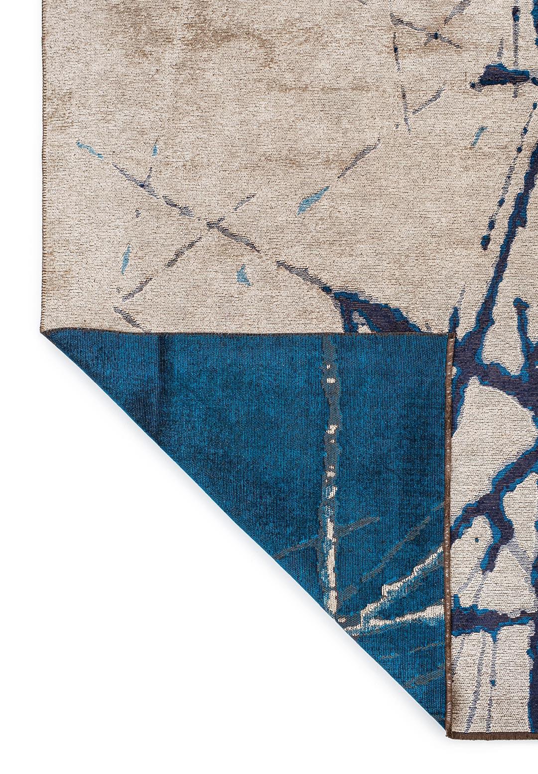 CRACK CREAM - CYAN - DARK NAVY RUG