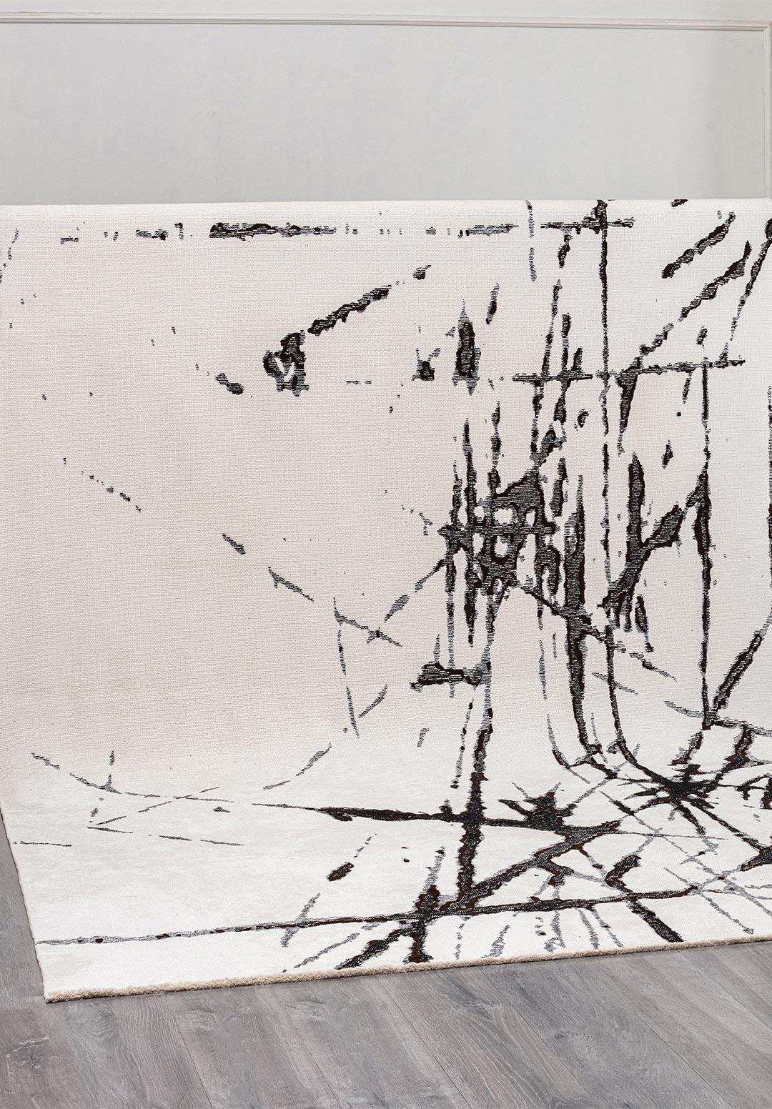 CRACK BLACK - DARK BROWN - WHITE RUG