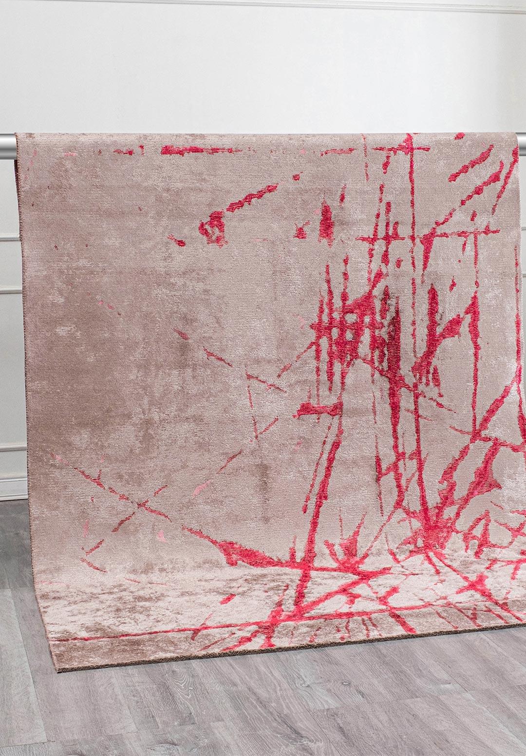 CRACK MACENTA - PEMBE - GRİ HALI