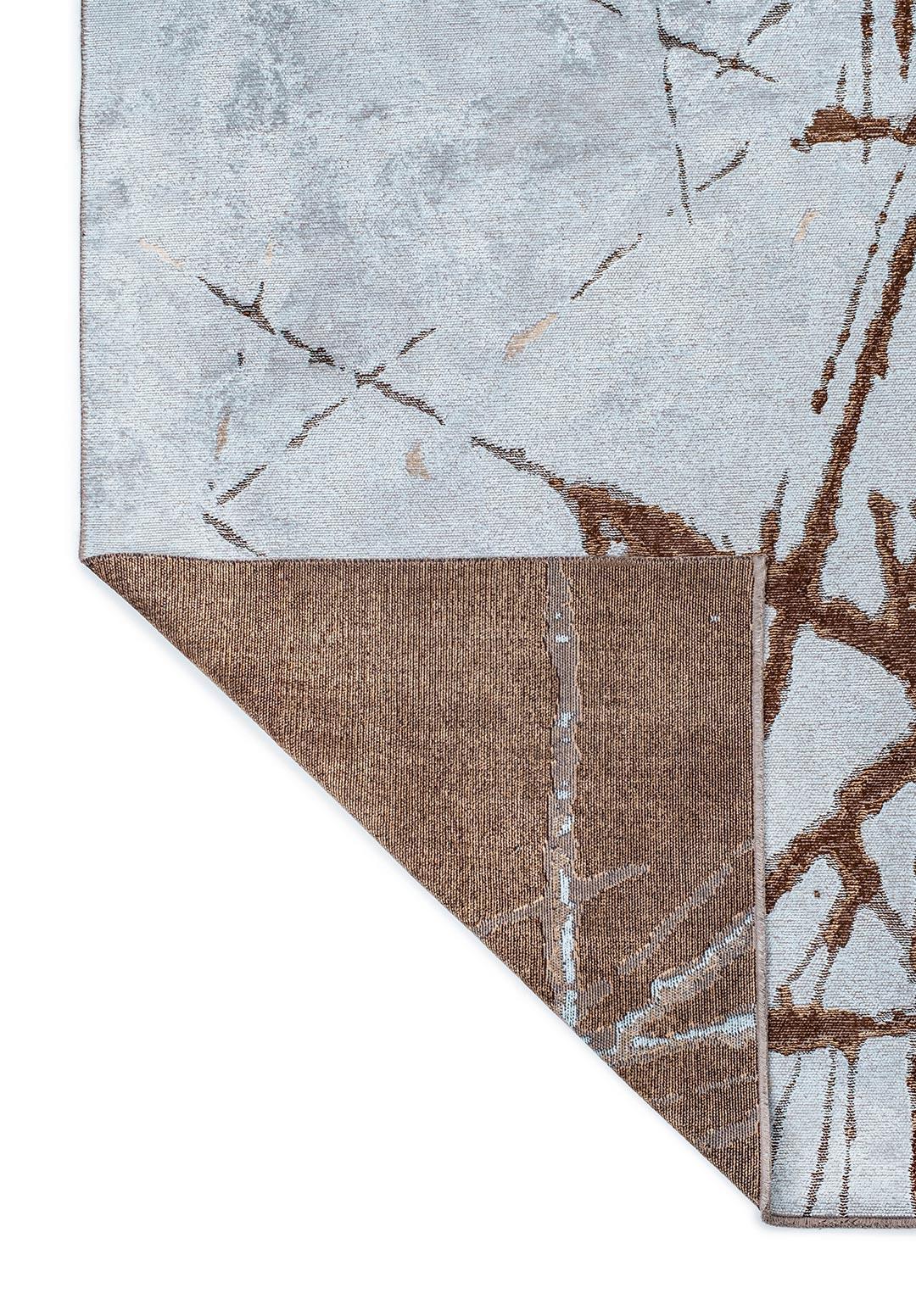 CRACK DARK BROWN - DARK BEIGE - ICE BLUE RUG