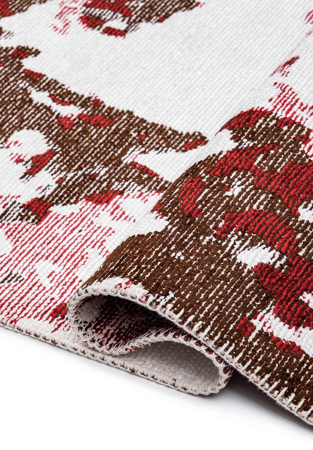 FLASH KOYU KAHVE - KIRMIZI - BEYAZ HALI