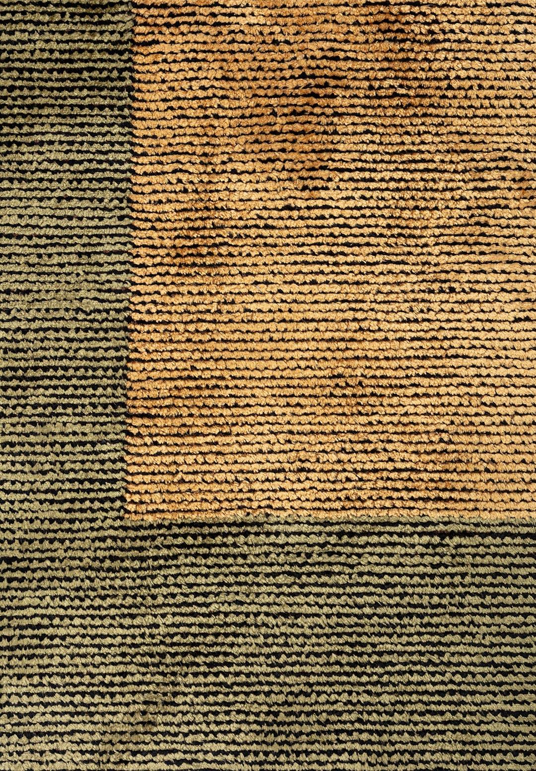 URBAN GREEN - GOLD - BLACK RUG