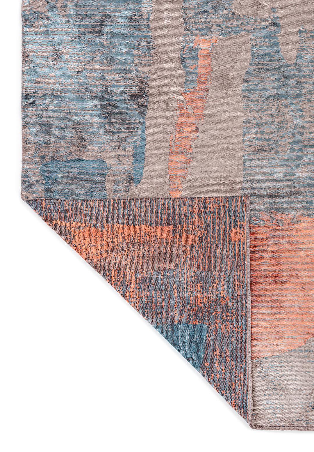 BLISS DARK GREY - PETROL - BLUE - CORAL RUG